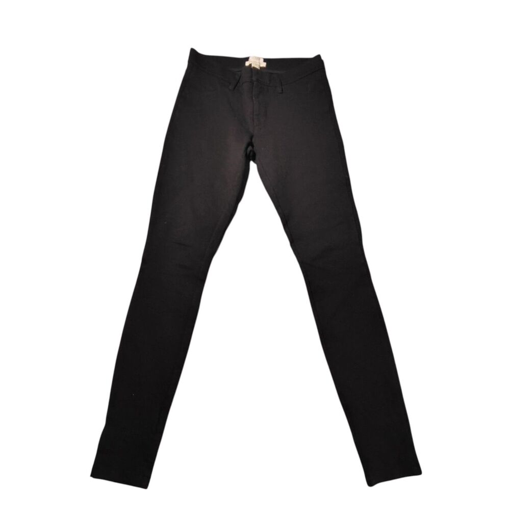 J. CREW Skinny Dress Pants Zipper Flat Front Mid Rise Size 0 Black 00061